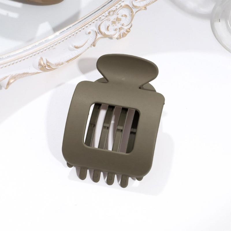 Matte Square Hair Claw Clip With Strong Grip For Women Kids Nonslip Hairpin ABS Hair Accessory For Sports Travel