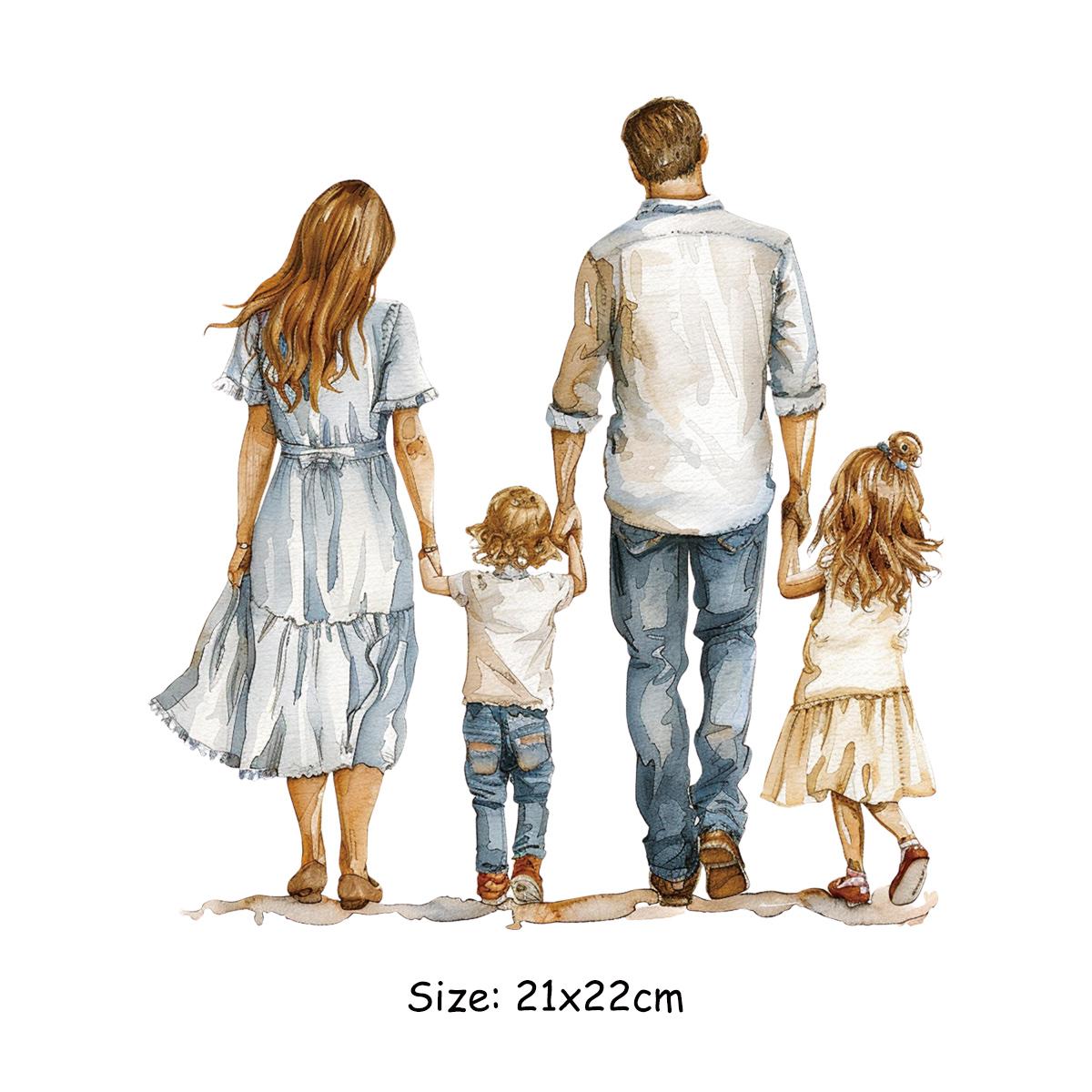 

Семейные наклейки для одежды, мамы, папы, детей, толстовки, Parches, Ropa, футболки, наклейки для одежды, самодельные термопереносные нашивки, наклейки