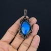 Neon Blue Apatite Gemstone Pendant 999 Copper Wire Wrapped Jewelry, Handmade Antique Pendant Jewelry, Gift For Mother