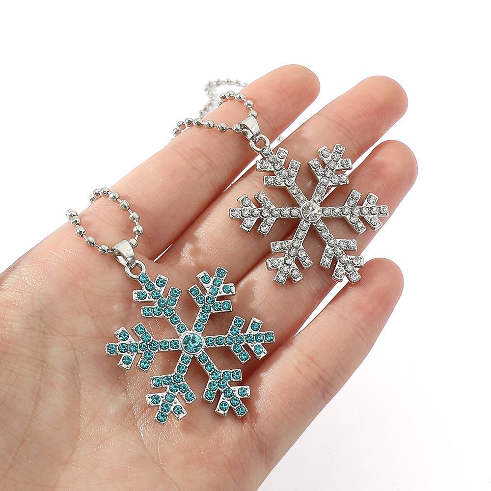 Frozen Snowflake Rhinestone Pendant Clavicle Chain Korean New Style Necklace