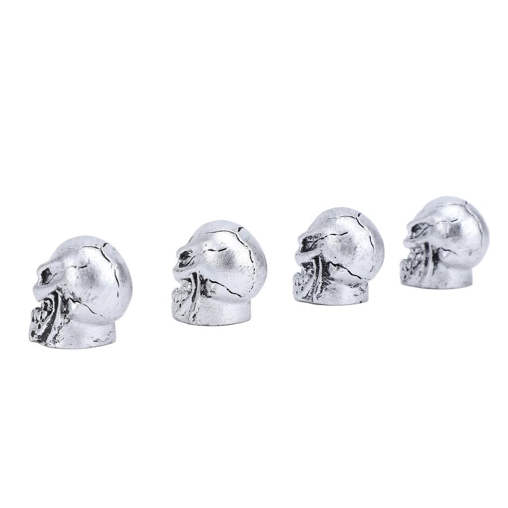 4 Pcs Skull Valve Stem Caps 7mm Diameter Car Tires Valve Stem Caps Airtight Seal for Car Truck Bike