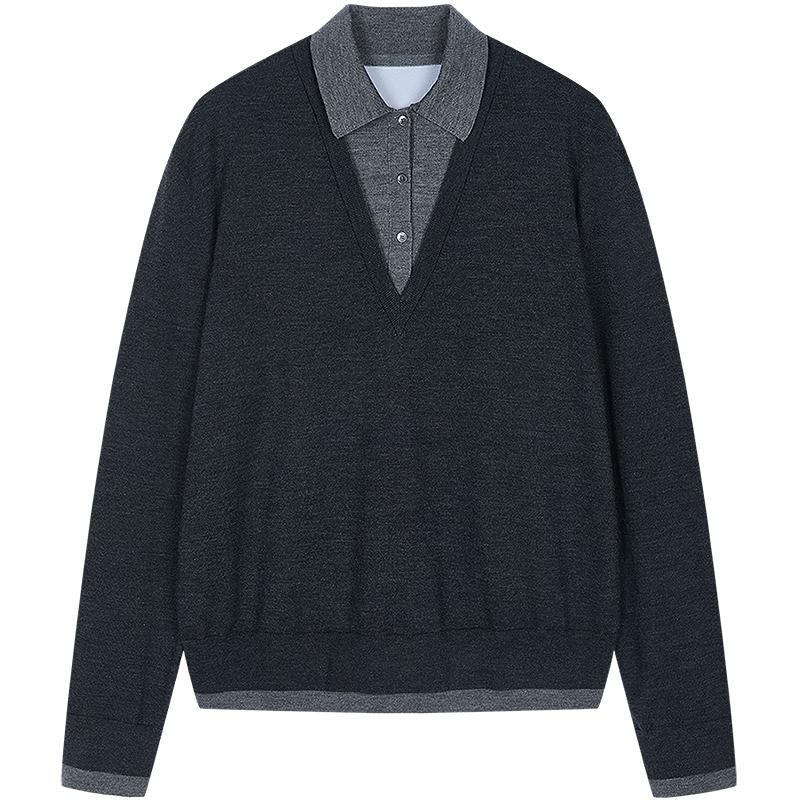 

JNBY 25 Autumn Loose Fit Polo Pullover Sweater M