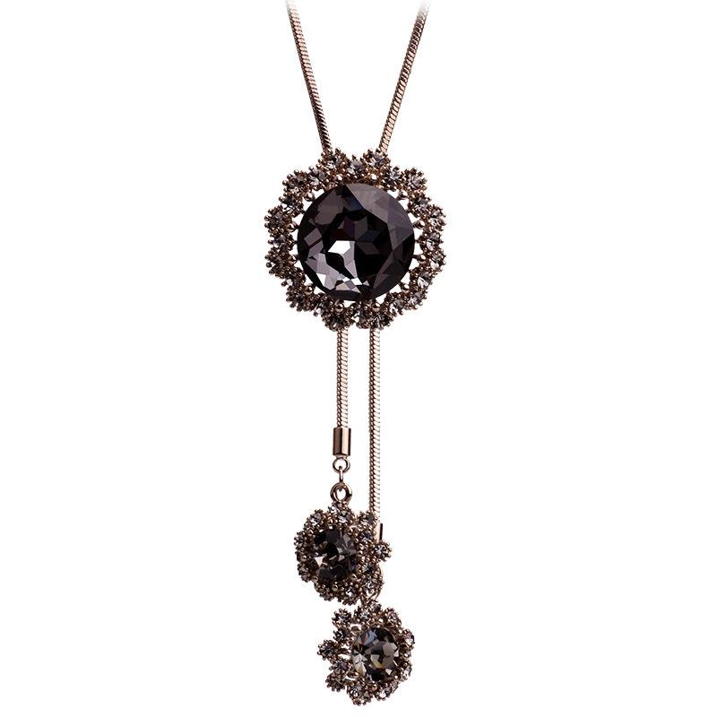 Sweater Chain Autumn And Winter Clothing Accessories Pendant Snowflake Crystal Fringed Pendant Women'S Long Necklace