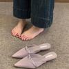 Premium bag head women's cool slippers spring and summer new fashion foot cover low heel half slippers women's outer wear