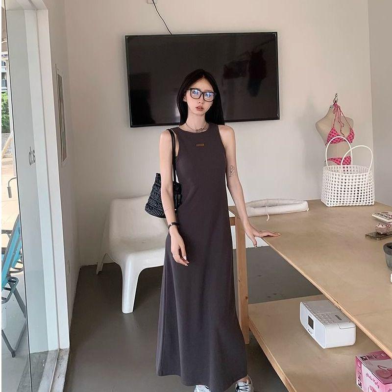 

Slimming French Sleeveless Waffle Knit Bodycon Dress One Size [Recommended for under 125 jin]