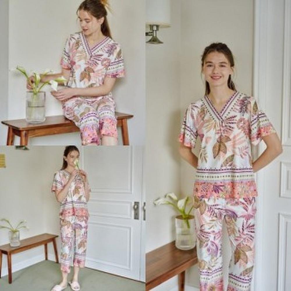 Venus Cool Color Border Print Loungewear Vev3819fvep3819f oranges/100