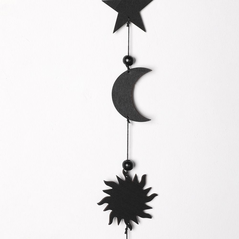 Simple Unique Bedroom Wall Hanging Home Decor Room Decoration Ornaments Star Wind Chime Wood Crafts Moon Tooth Pendant