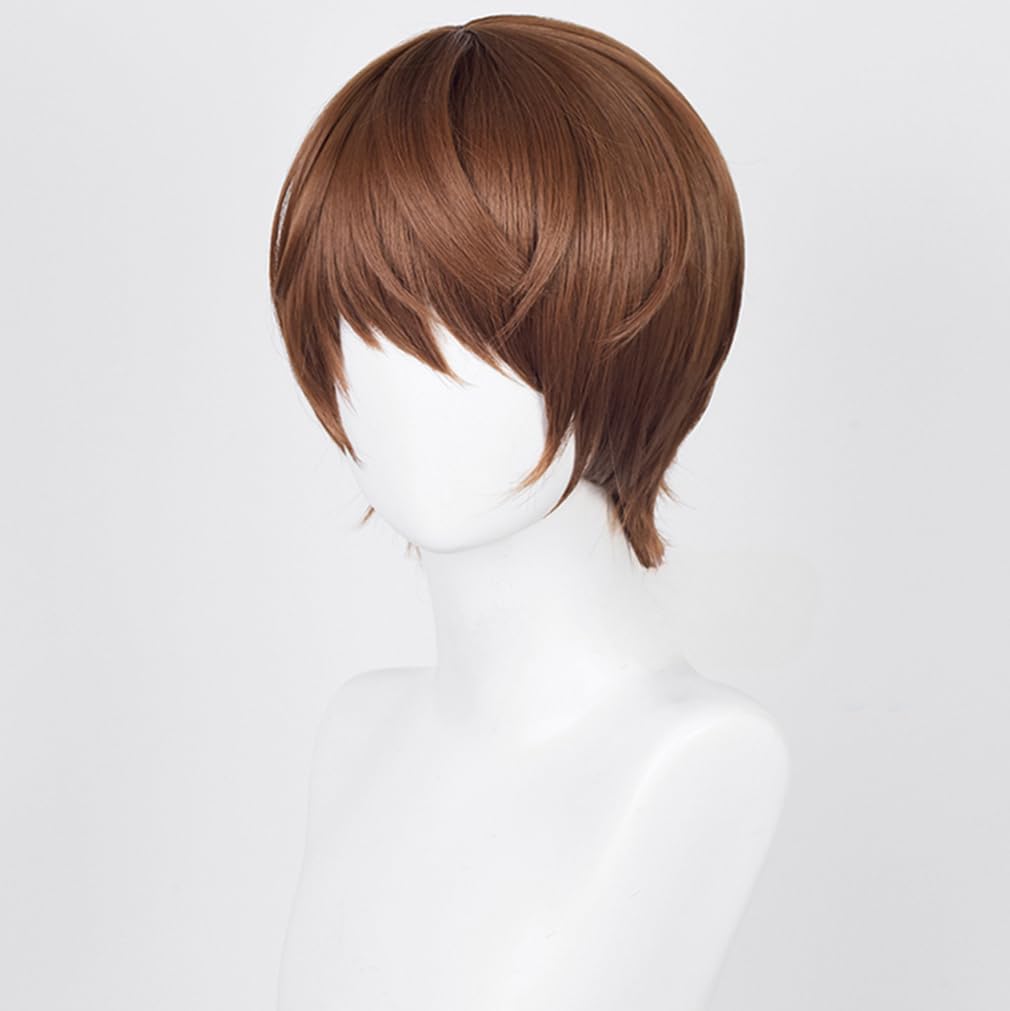 LAOBAO Light Yagami Cosplay Bob Brown Disguise Costume Halloween Costume Wig, Wig, Heat-Resistant, Wig, Accessory, (Light Yagami)