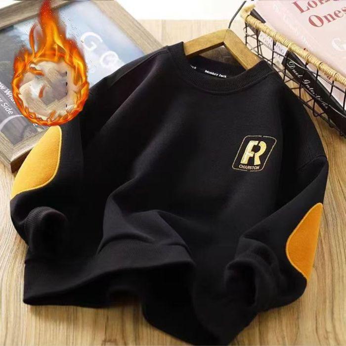 

Autumn Kids Casual Sweatshirt Clothes Spring Boys Girls Loose Cotton Pullover Big Children Warm Sportwear 170 чорний