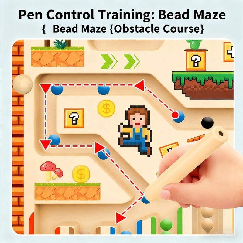 Kid Magnetic Maze Walking Ball Baby Concentration Training Early Education Puzzle Toy For Logic Thinking And Writing Skills