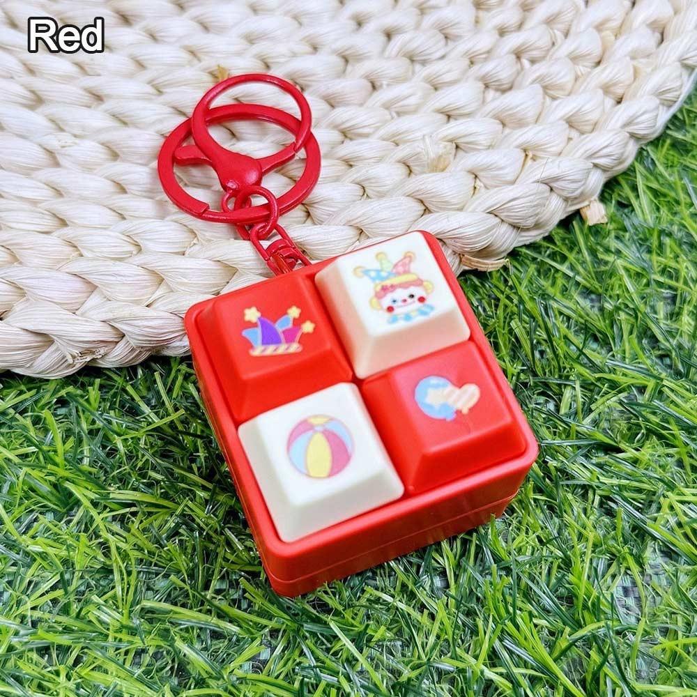 DIY Keyboard Finger Keyboard Caps Cartoon Four-square Keychain New Clicker Toy
