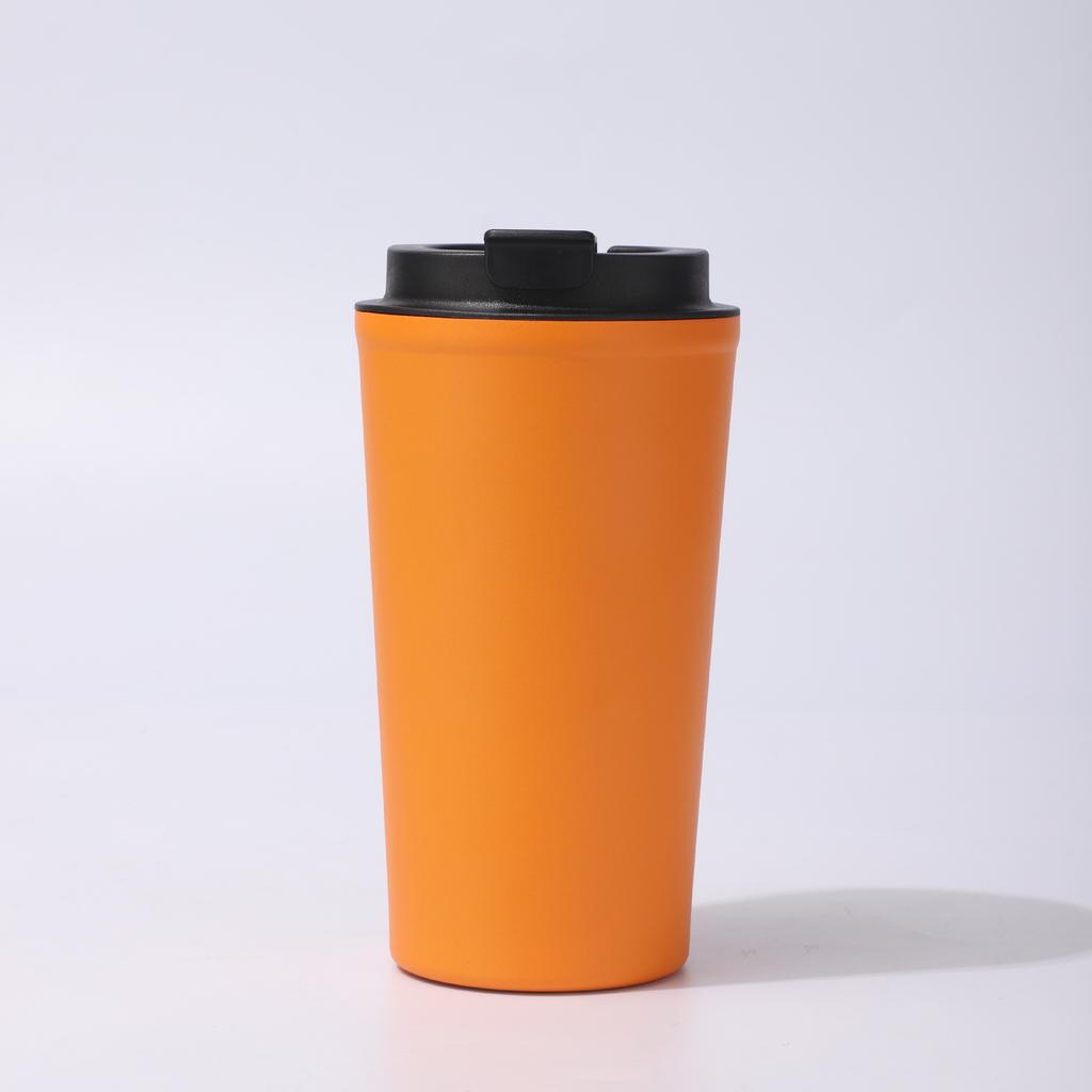 500ml Double Wall 304 Stainless Steel Coffee Cup, Leakproof Flip Lid Vacuum Insulated Travel Mug for Office Car Daily Use