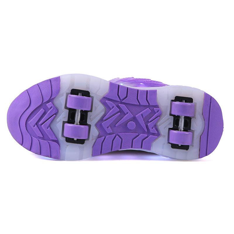 Girs LED Luminous Runaway Shoes Four-wheel Skates Men's and Children's Pulley Shoes LED Light Shoes