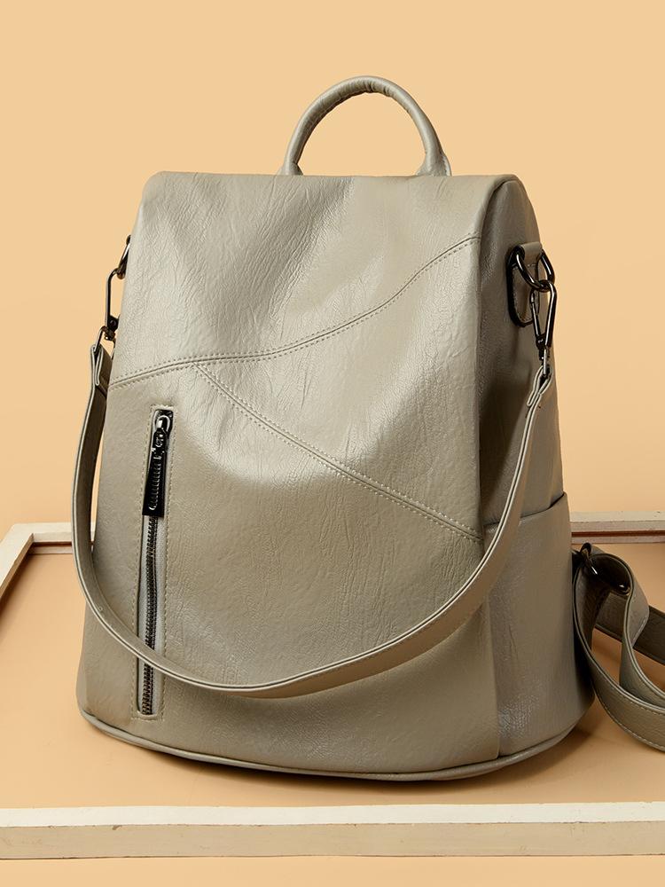 Fashion Backpack Women'S Simple And Easy To Build Large-Capacity Anti-Theft Backpack Leisure Travel Bag