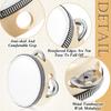 24 Pcs 4 Inch Wood Wedding Tambourine Metal Jingles Drum Hand Held Drum Instrument White Percussion for Wedding Party Favors