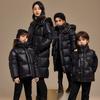 New Black and Gold Children's Down Jacket Winter Clothing New Medium and Long Children Thickened Leave-in Outer