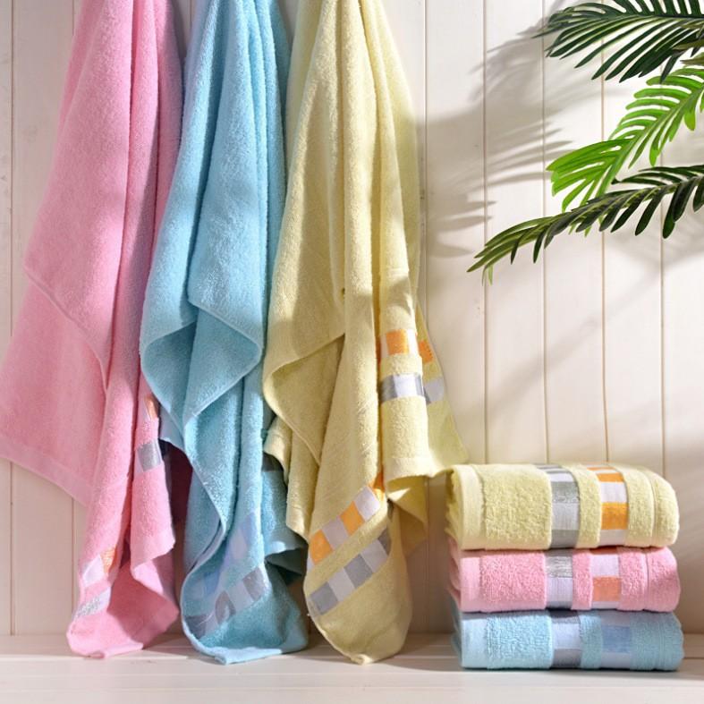 Direct Supply Cotton Large Bath Towel Plain Color Simple Soft Wrap Towel Beach Towel Household Bathroom Large Towel Goods