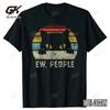 Ew People Retro Cat Funny Vintage Anti Social Introvert T Shirt Summer Pets Cats Lover Harajuku Style Top Tees Unisex
