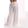 Drawstring Loose Solid Color High-Waisted Wide-Leg Pants Casual Pants 2026 Spring Women's Fashion