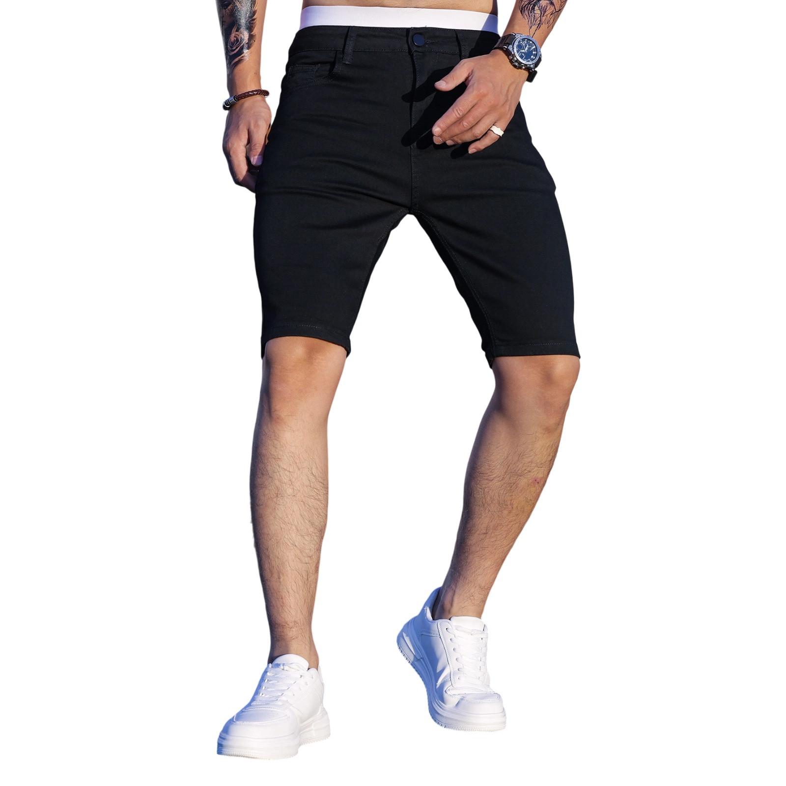 

Мужские летние повседневные шорты винтажные модные джинсовые шорты XL чёрный