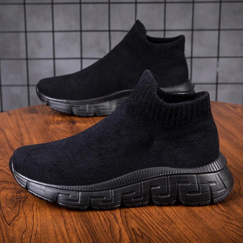 

Мужские зимние ботинки slip on plush warm fur winter men shoes Antislip Casual Ankel Boots outdoor plush male boots men cotton shoes 46