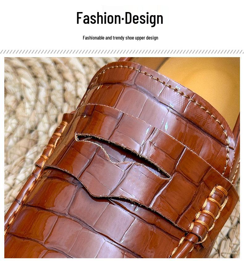 Men's Large Leather Slip-on Loafers: Spring Driving Casual Shoes