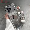 Glitzer Stoßfest Verchromung Liebe Spiegel Armband Hülle für iPhone 17 Air 16 16E 15 14 Plus 13 11 11 Pro XS Max XR X Silikonhülle