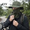 Quick-drying Hat Camouflage Sun with Balaclava Face Mask, UV Protection Men Wide Brim Hat, Breathable Bucket for Outdoor Fishing Hiking Cycling