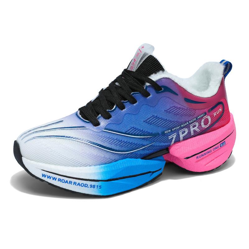 Fleece Youth Carbon Board Running Shoes Shock-absorbing Winter Running Shoes for Boys and Girls