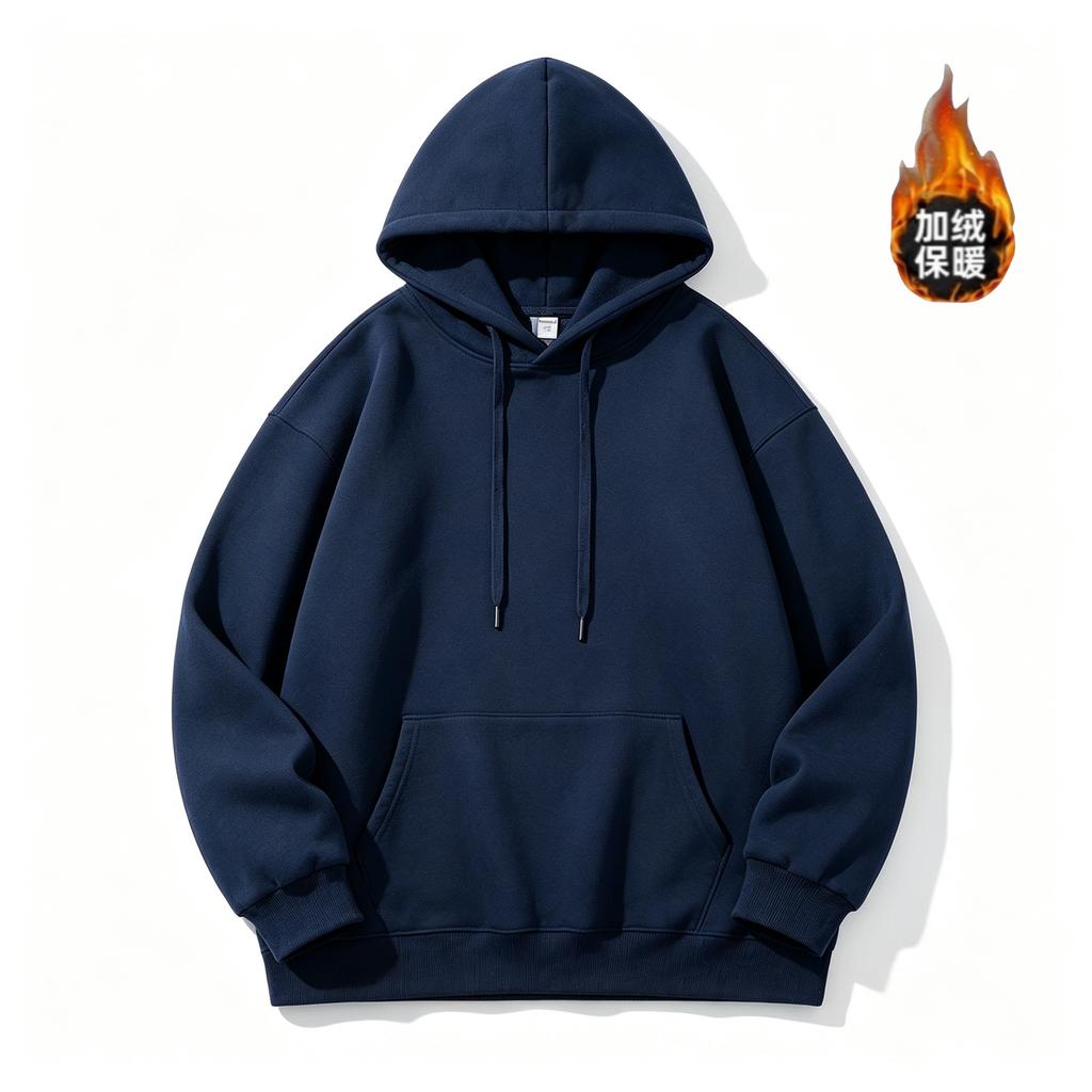 Fleece high quality 420g small shoulder thickened hooded sweater silver fox fleece light board sweater whiteboard hooded sweater