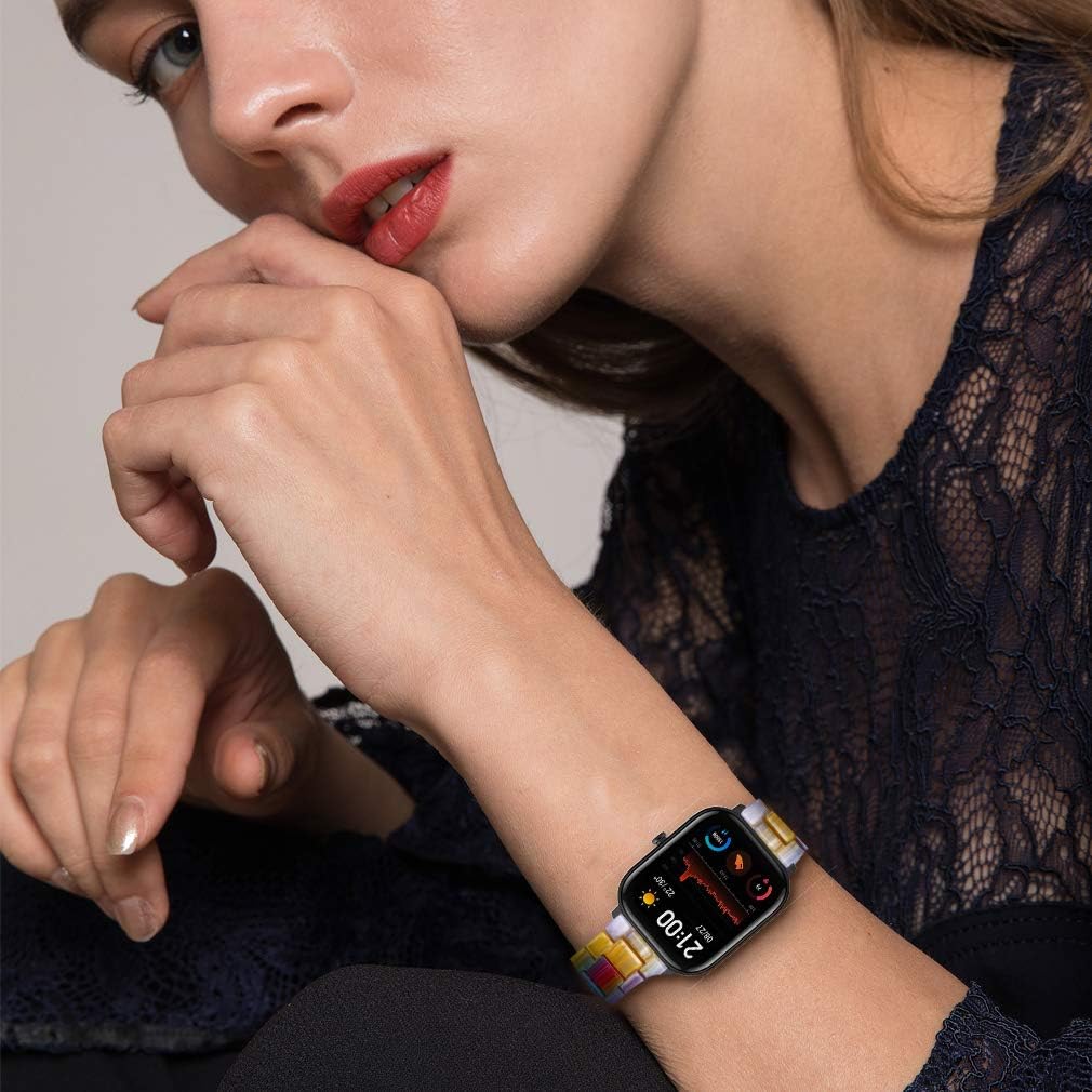 FitTurn Resin Bands Compatible with Amazfit Active 2 Square/1/Bip 3 Pro/Bip/GTS 4/GTS 4 Mini/GTS 3/GTS 2/GTS 2e/GTS 2 Mini/GTR 42mm Watch Replacement