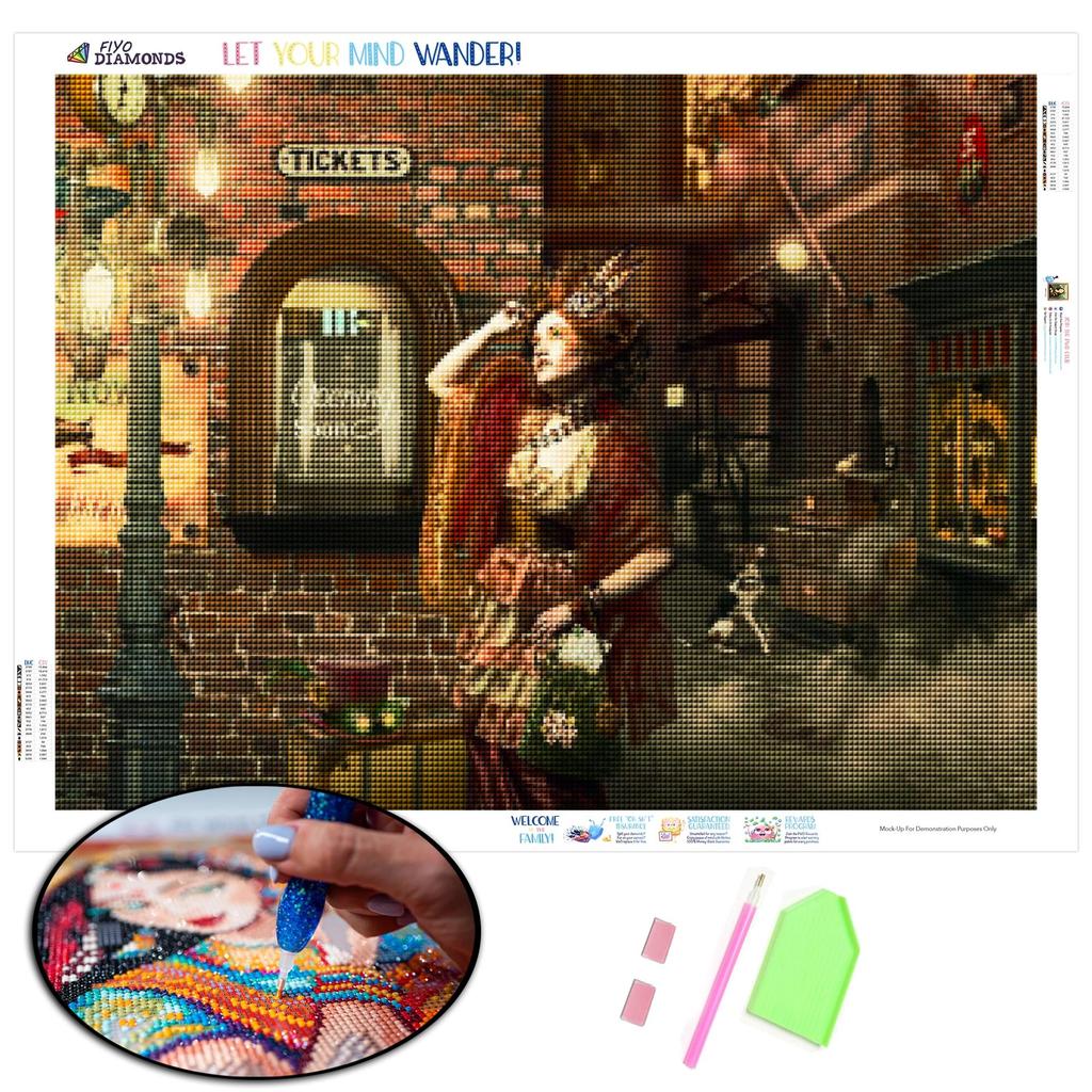 Diamantové vyšívanie Punk Girl Full Square/Ground New Arrival 3D DIY Diamantová maľba Krajina Street Obrázok kamienkovej steny Art