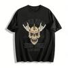 Hard Rock Skull Horns Print Tee Free Soul Stay True Live Hard Top Pure Cotton T-shirt