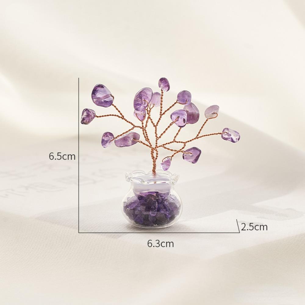 

1 шт. Мини-аквариум-дерево для золотых рыбок Маленькие горшечные украшения Креативный милый стиль Украшение для офисного стола фиолетовый