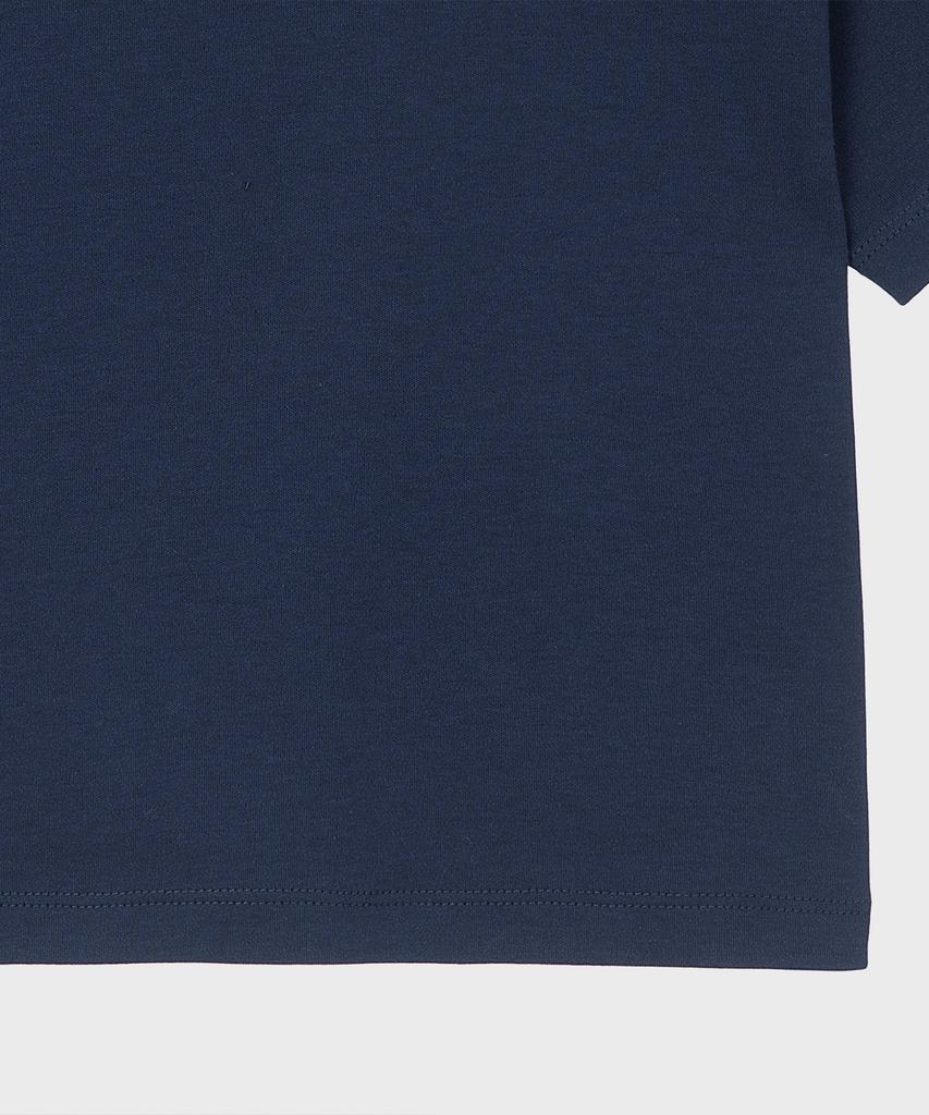 BASIC HOUSE Women'S Round Cropped Short Sleeve T-Shirt Navy Lats0202