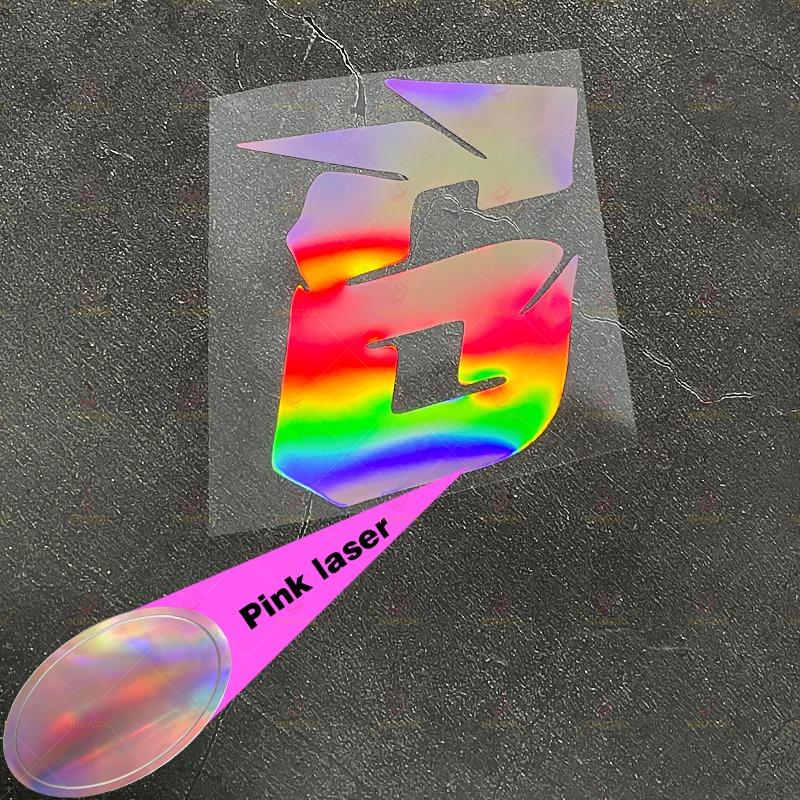 1pc Pink Laser Motorcycle Number Sticker Waterproof for Motorcycle Fairing Helmet Fuel Tank Scooter Body Universal Vinyl Decal