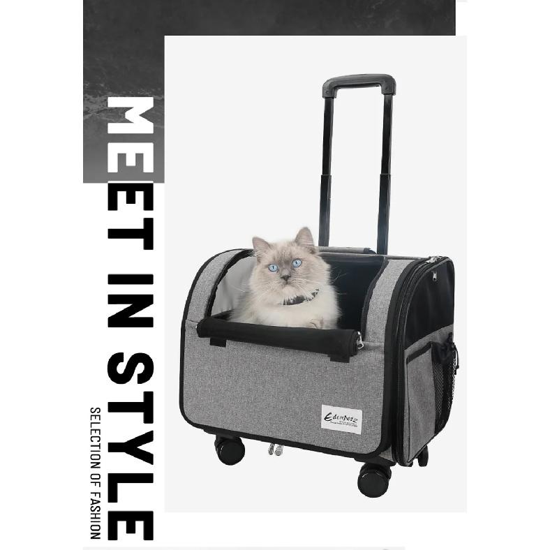 Pet Dog Cat Trolley Rolling Luggage 4 Universal Wheels Pet Stroller Animal Travel House Suitcase Pet Wheel Carrier