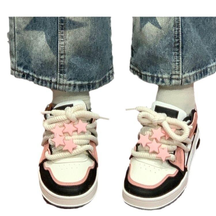Retro Board Shoes Women's New Autumn Breathable Student Sports and Leisure Shoes Burst Into Stars Niche Original Shoes