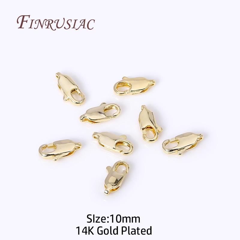 18K Gold Plated Brass Oval Lobster Clasp Connector Rhodium plated Lobster Clasps Lock DIY Jewelry Making Findings Supplies
