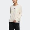 Adidas Embroidered Logo Round Neck Sweatshirt Women Tops Beige HG1842
