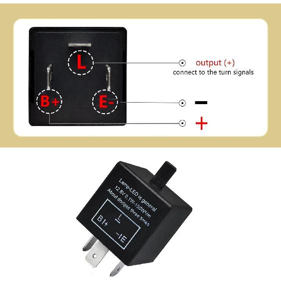 LED Flasher Relay, Three Pin Flame Retardant Fireproof CF13KT Fixed Frequency Solution Adjustable Relay, Replacement Tuning Accessory, Suitable for