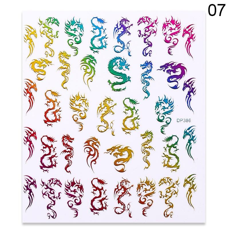 1pc 3D Nail Stickers Spring Summer Natural Flower Leaves Simulation Dried Flower Dragonfly Nail Applique Water Slides Decoration