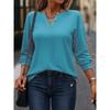 New Women's Casual V-neck Long-sleeved Pullover Regular Clean Multi-color Sweatshirt