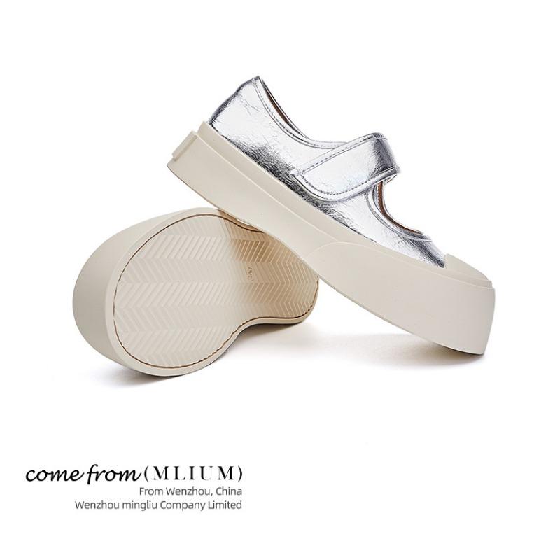 Leder Mary Jane Sommer Plateau Freizeitschuhe für Damen