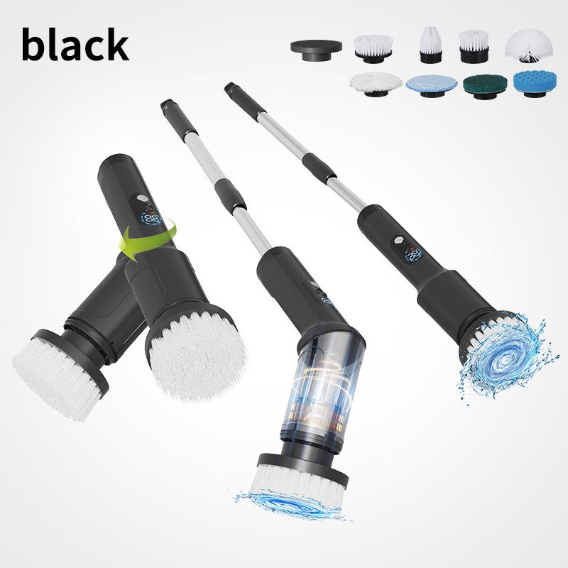 Multi-Functional Electric Cleaning Brush for Kitchen & Bathroom with Telescopic Handle and Digital Display