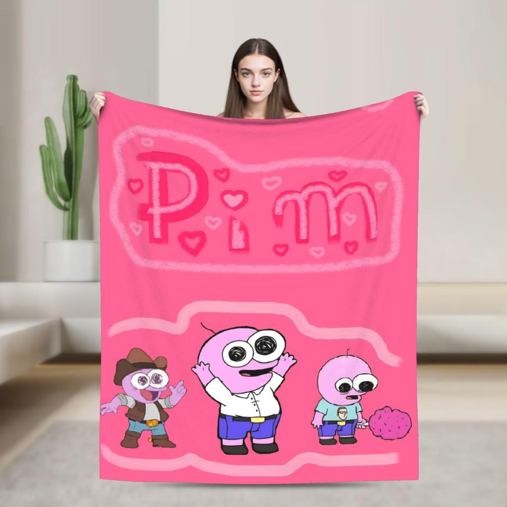 Smiling Friends Pim a Charlie Potisk Deky Pánské Dámské Super Měkké Útulné Přehozy do Obývacího Pokojí 50x60 Palců Více Velikostí