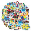 35pcs Cartoon Kindness Stickers Vibrant Puzzle Pieces DIY Stickers Autism Awareness Stickers For Guitar Laptop Helmet
