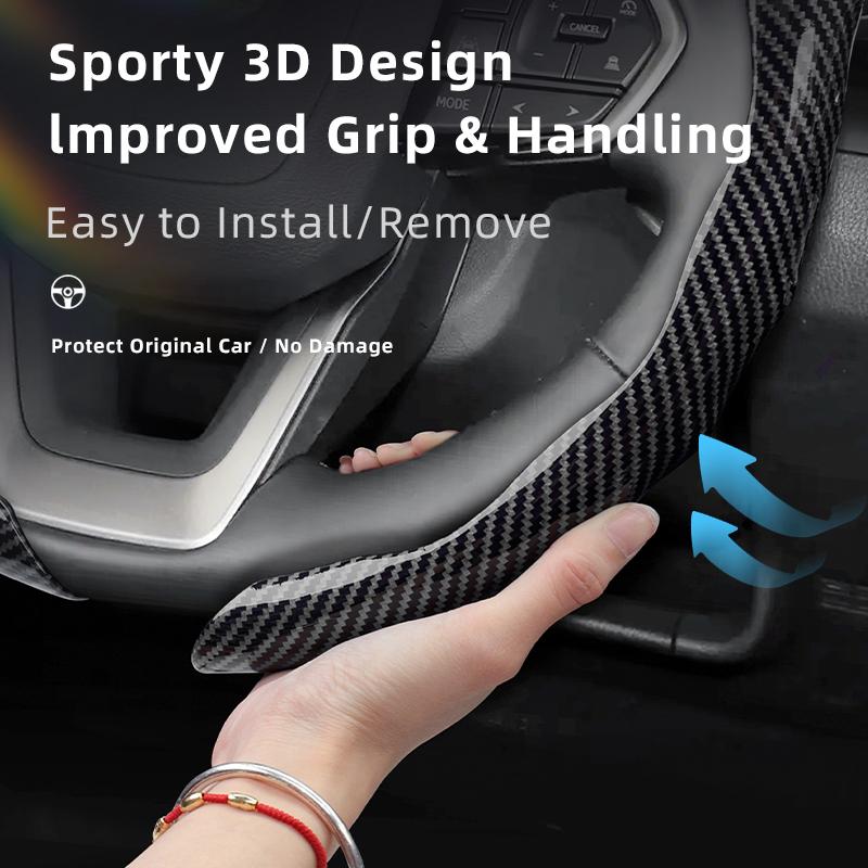 Suitable for Lexus Carbon Fiber Texture Steering Wheel Cover with Snap-On Wave-Shaped Sports Design to Protect Models Such as Rx, Nx, Es, Gx,