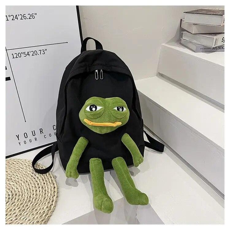 

Трехмерная кукла-лягушка, рюкзаки для женщин, рюкзак-оксфорд, мужской рюкзак, сумка на плечо для девочек-подростков, школьная сумка Mochila Bolsa чёрный