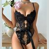 Ultra-thin Sexy Lace Slim-fit Onesie Embroidered Lace Women's Perspective Bra Underwear